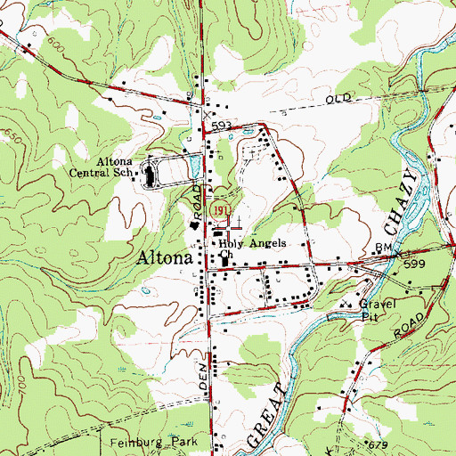 Topographic Map of Holy Angels Church, NY