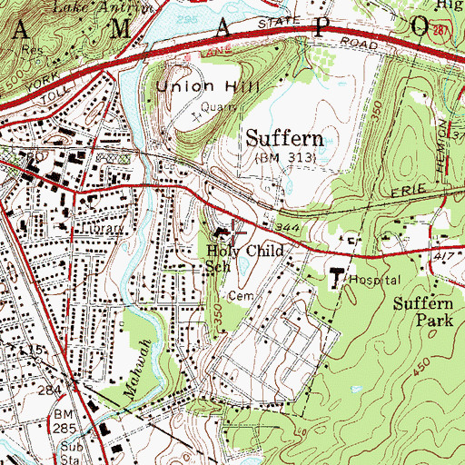 Topographic Map of Holy Child School, NY