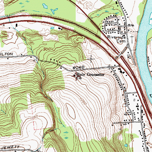 Topographic Map of Holy Counselor Church, NY
