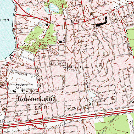 Topographic Map of Holy Cross Lutheran Church, NY