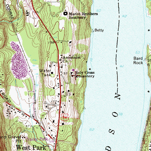 Topographic Map of Holy Cross Monastery, NY
