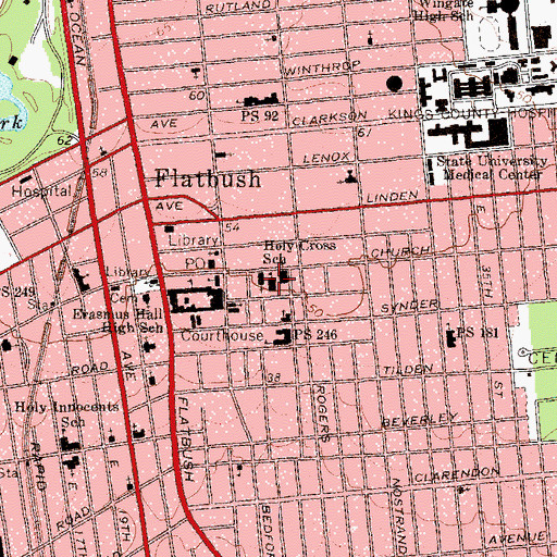 Topographic Map of Holy Cross School, NY