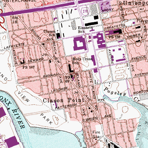 Topographic Map of Holy Cross School, NY