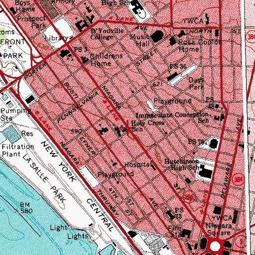 Topographic Map of Holy Cross School, NY