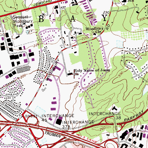 Topographic Map of Holy Name of Jesus Church, NY