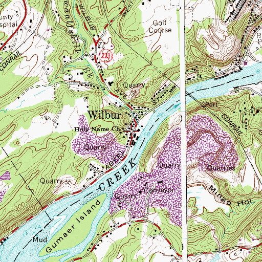 Topographic Map of Holy Name Church, NY