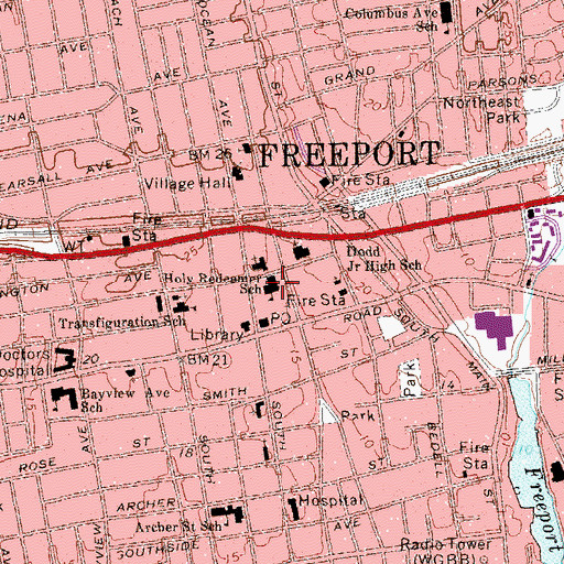 Topographic Map of De La Salle School, NY