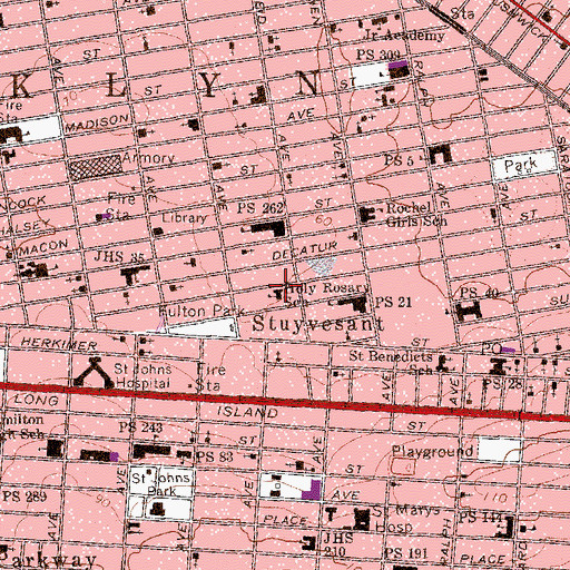 Topographic Map of Holy Rosary School, NY