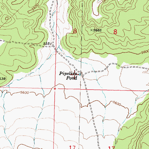 Topographic Map of Pipeline Pond, AZ