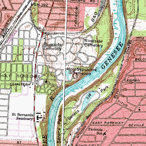 Topographic Map of Holy Sepulchre Cemetery, NY