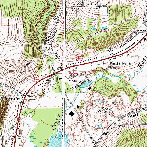 Topographic Map of Holy Spirit Cemetery, NY