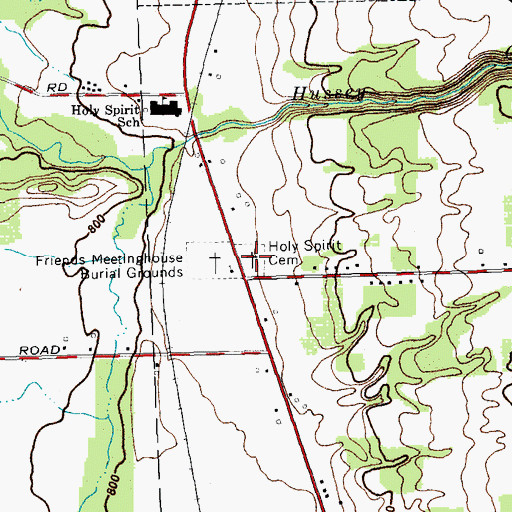 Topographic Map of Holy Spirit Cemetery, NY