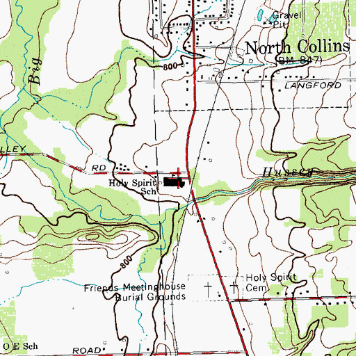 Topographic Map of Holy Spirit School, NY