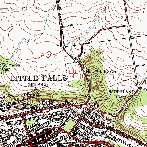 Topographic Map of Holy Trinity Lutheran Cemetery, NY