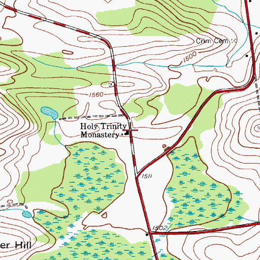 Topographic Map of Holy Trinity Monastery, NY