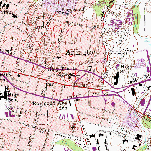 Topographic Map of Holy Trinity School, NY
