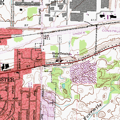 Topographic Map of Holy Trinity School, NY