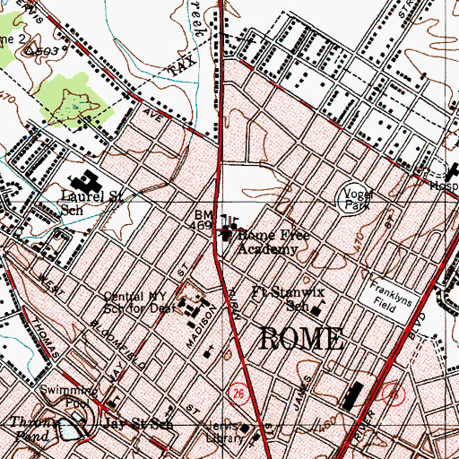 Topographic Map of Home Free Academy, NY
