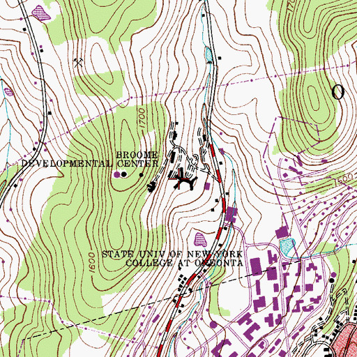Topographic Map of Broome Developmental Center, NY