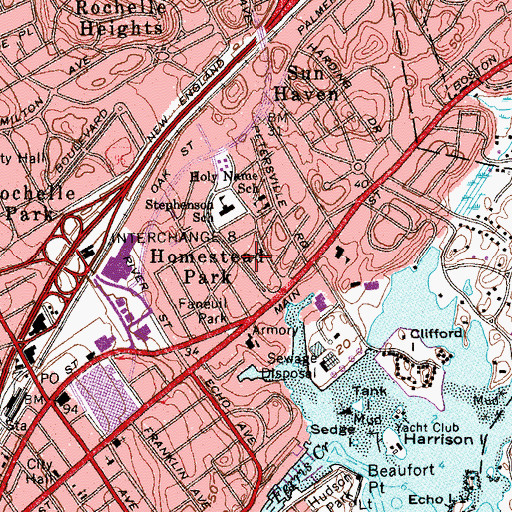 Topographic Map of Homestead Park, NY