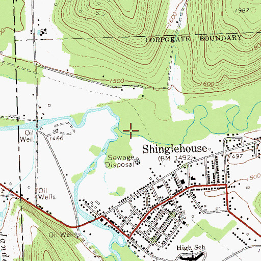 Topographic Map of Honeoye Creek, NY