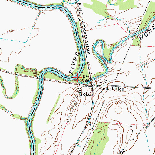 Topographic Map of Honeoye Creek, NY