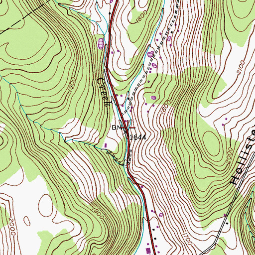 Topographic Map of Honest Brook, NY