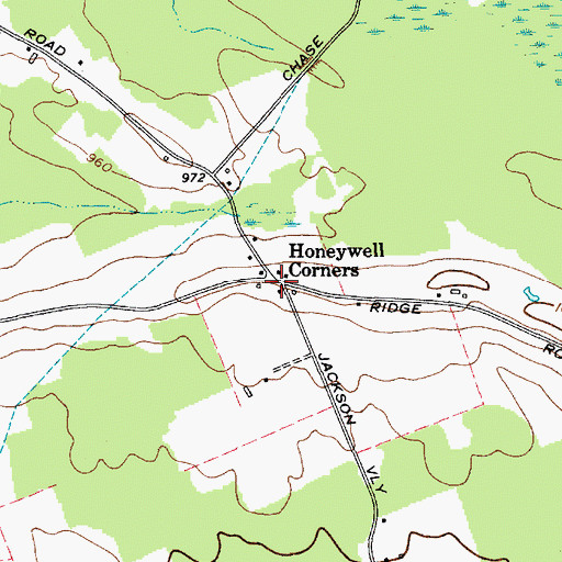 Topographic Map of Honeywell Corners, NY