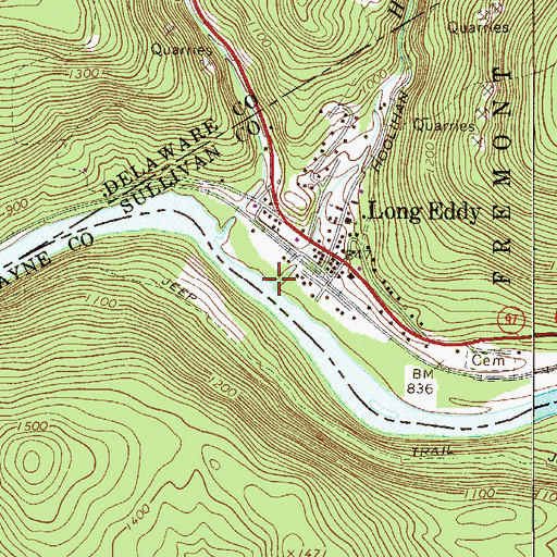 Topographic Map of Hoolihan Brook, NY