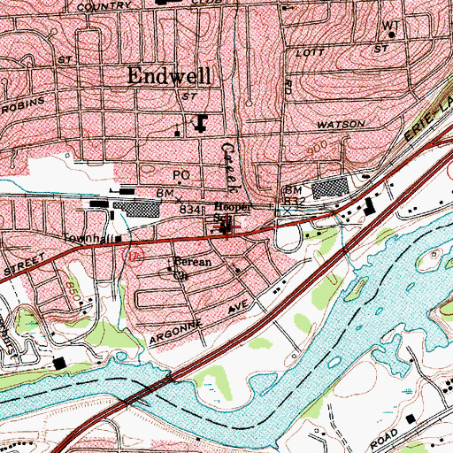 Topographic Map of Hooper School, NY