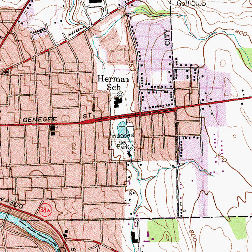 Topographic Map of Hoopes Park, NY