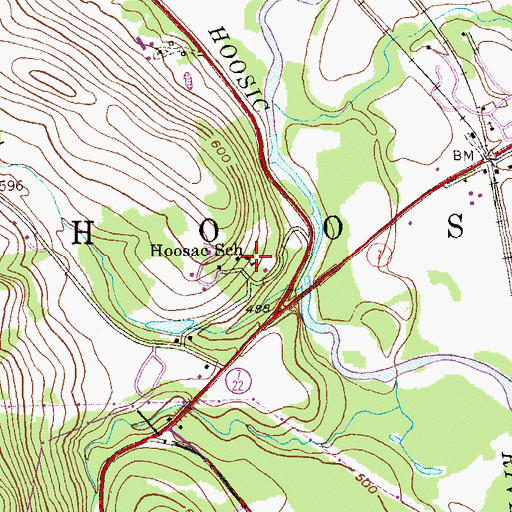 Topographic Map of Hoosac School, NY