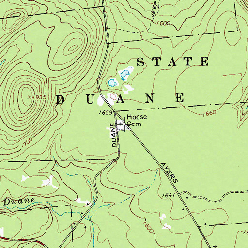 Topographic Map of Hoose Cemetery, NY