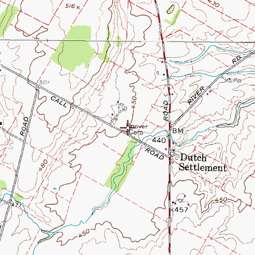 Topographic Map of Hoover Cemetery, NY