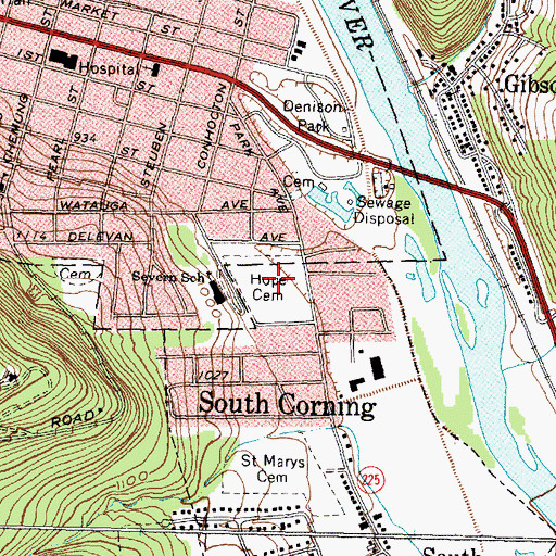 Topographic Map of Hope Cemetery, NY