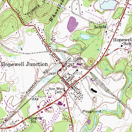 Topographic Map of Hopewell Junction, NY