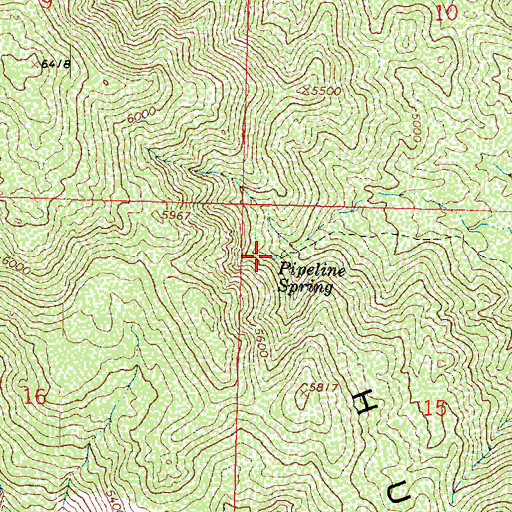 Topographic Map of Pipeline Spring, AZ