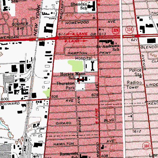 Topographic Map of Horace Mann School, NY