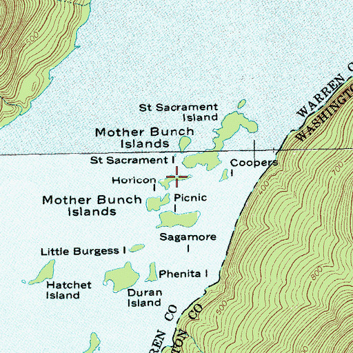 Topographic Map of Horicon Island, NY