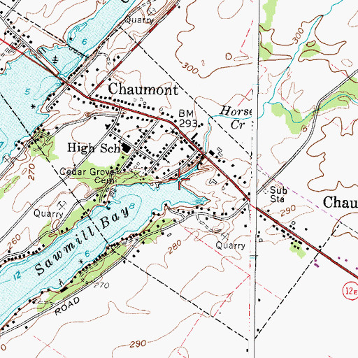 Topographic Map of Horse Creek, NY