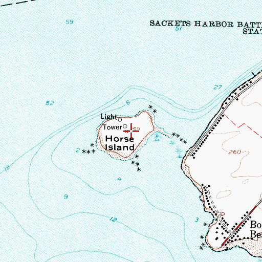Topographic Map of Horse Island, NY