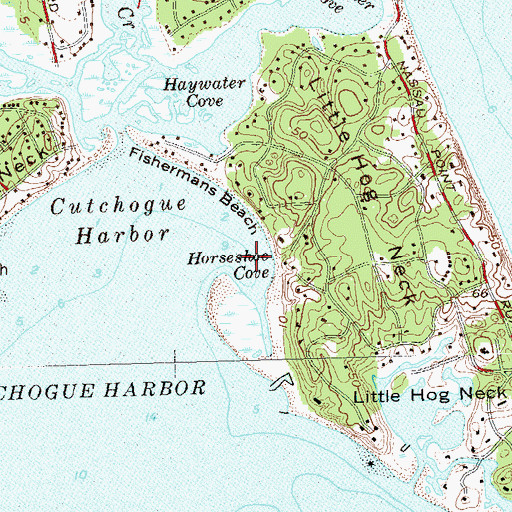 Topographic Map of Horseshoe Cove, NY