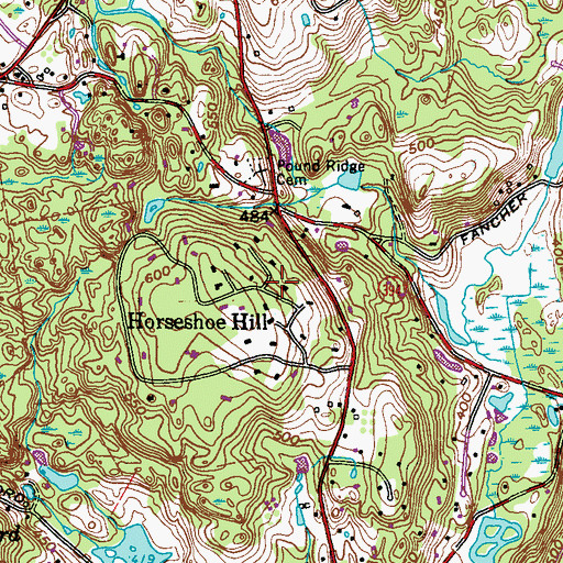 Topographic Map of Horseshoe Hill, NY