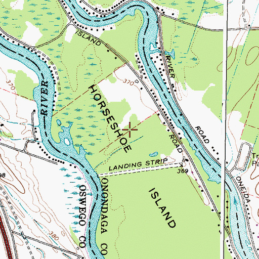 Topographic Map of Horseshoe Island, NY