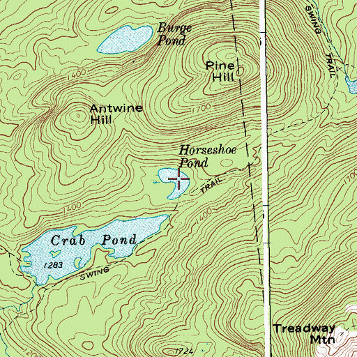 Topographic Map of Horseshoe Pond, NY