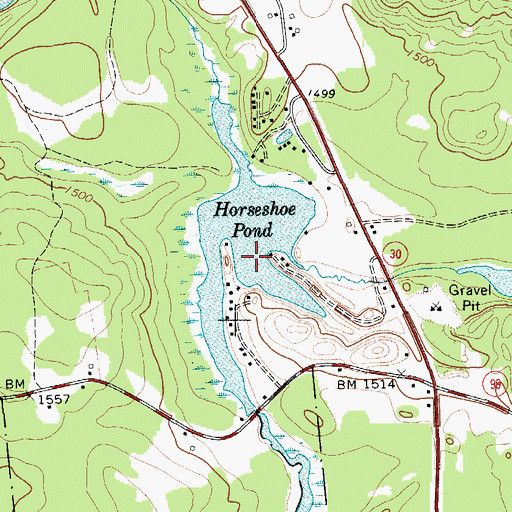 Topographic Map of Horseshoe Pond, NY