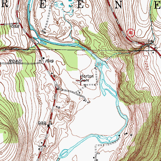 Topographic Map of Horton Cemetery, NY