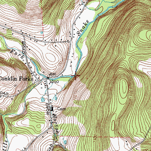 Topographic Map of Horton Creek, NY