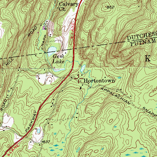 Topographic Map of Hortontown, NY