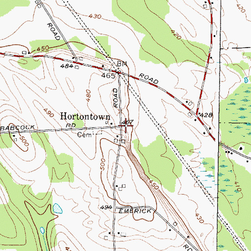 Topographic Map of Hortontown, NY